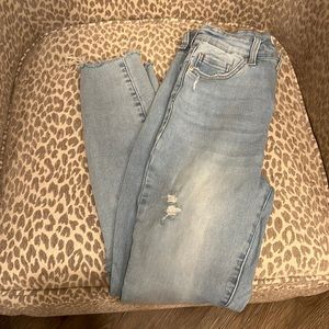 Light wash distressed Pistola skinny jeans